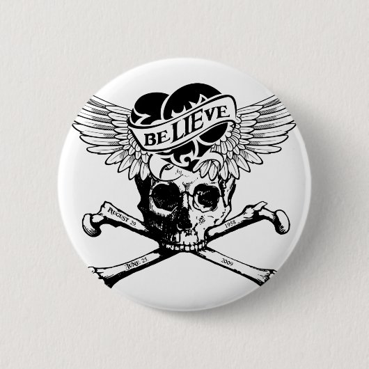 glauben Sie Schädel Button (Vorderseite)