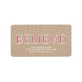 Glauben Sie Schneefall | Bezeichnung der Ferienadr Adressaufkleber (Vorne)