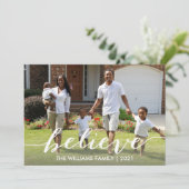 Glauben Sie Script Weihnachten Familie Urlaub Foto (Stehend Vorderseite)