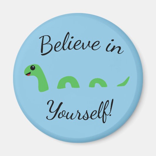 Glauben Sie sich selbst Cartoon Nessie Loch Ness M Magnet (Vorne)