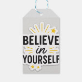 Glauben Sie sich selbst - Motivierend Aufkleber mi Geschenkanhänger (Rückseite)