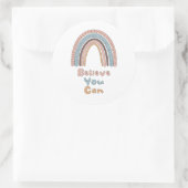 Glauben Sie, Sie können motivierend boho bunten Re Runder Aufkleber (Tasche)