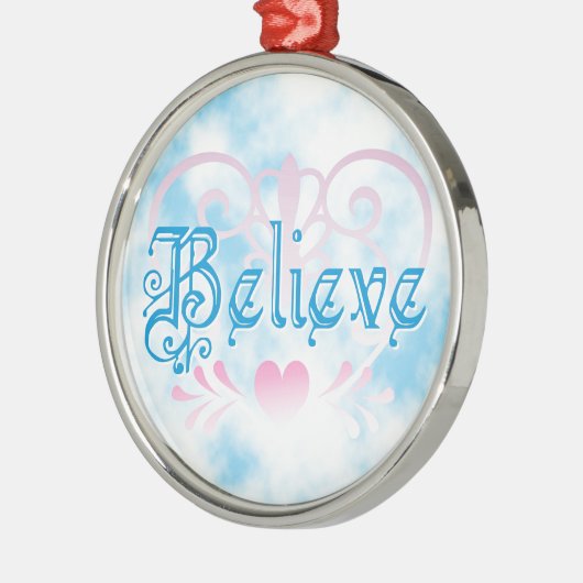 Glauben Sie Silbernes Ornament (Links)