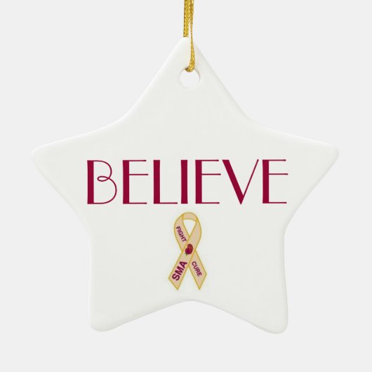 GLAUBEN SIE SMA BEWUSSTSEINS-BAND-VERZIERUNG KERAMIKORNAMENT (Hinten)