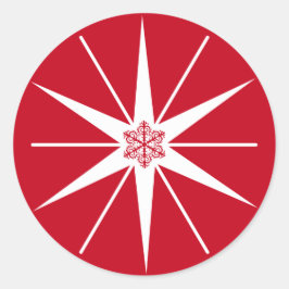Glauben Sie Star Stilvoll Elegant Red Holiday Stic Runder Aufkleber