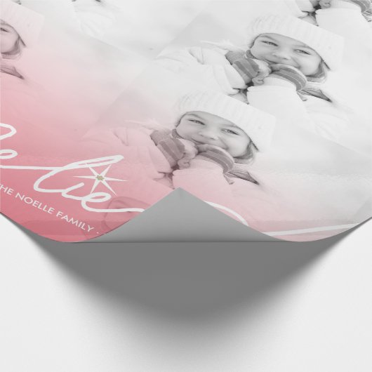 Glauben Sie Stern rosa Ombre Geschenkpapier (Ecke)