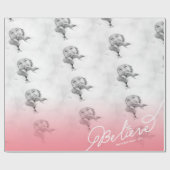 Glauben Sie Stern rosa Ombre Geschenkpapier (Flach)