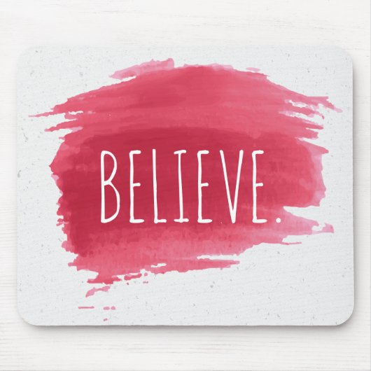 GLAUBEN Sie Text auf roter Farbe Maus Pad Mousepad (Vorne)