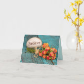 Glauben Sie Text auf Stein mit Rose Karte (Gelbe Blume)