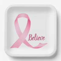 Glauben Sie Text Pink Ribbon Brustkrebs Bewusstsei