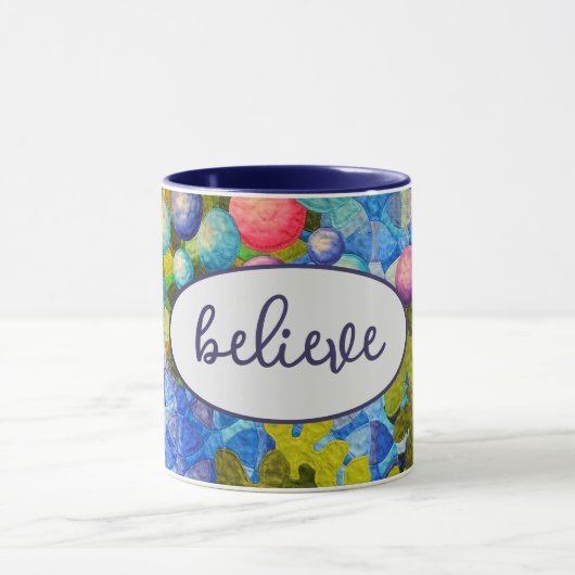 Glauben Sie Text und Quilt Design Tasse (Zentrum)