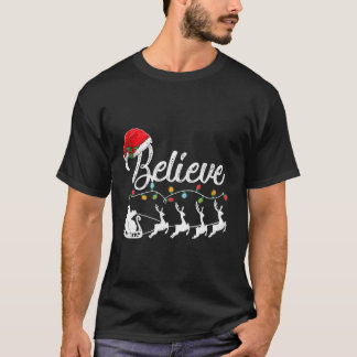 Glauben Sie Tree Lights für den Weihnachtsmann T-Shirt