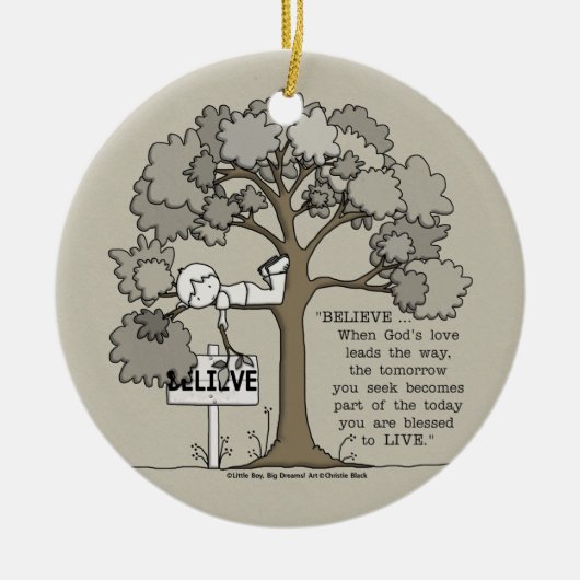 GLAUBEN Sie, um ZU LEBEN Keramikornament (Vorne)