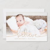 Glauben Sie Urlaub Fotokarte Feiertagskarte (Vorderseite)