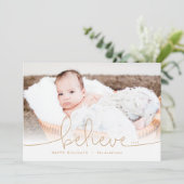 Glauben Sie Urlaub Fotokarte Feiertagskarte (Stehend Vorderseite)