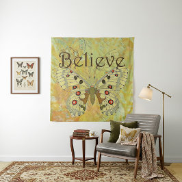Glauben Sie Vintagen Schmetterling Wandteppich