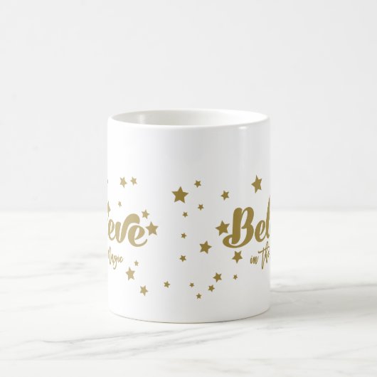 Glauben Sie Weihnachtsfeiertag Kaffeetasse (Mittel)