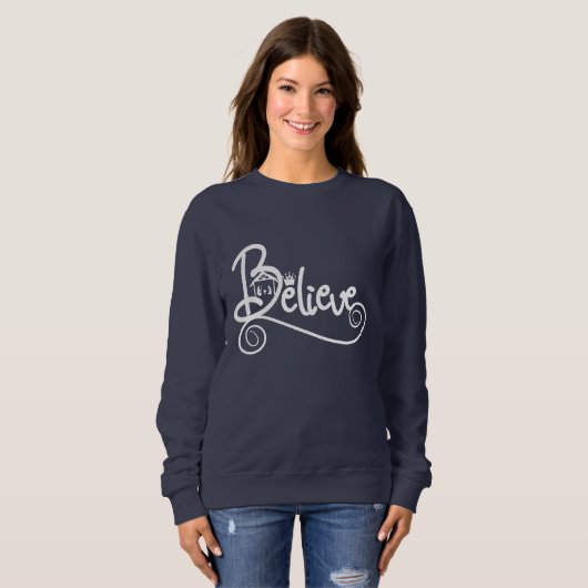 Glauben Sie WeihnachtsGeburt Christi Sweatshirt (Vorne ganz)