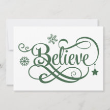 Glauben Sie Weihnachtskarte Grüne Schneeflocken St