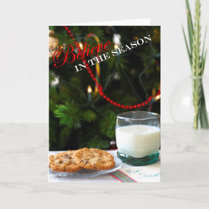 Glauben Sie - Weihnachtsplätzchen u. -milch für Feiertagskarte
