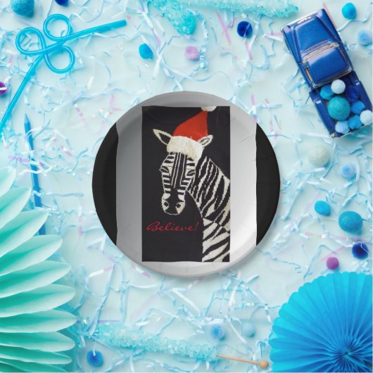 Glauben Sie! WeihnachtsZebra mit roter Pappteller (Party)