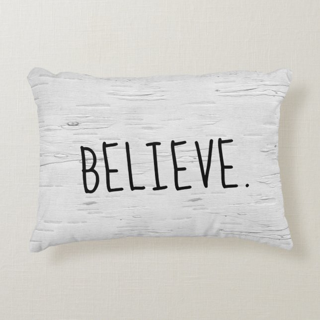 GLAUBEN Text auf Birkenbaum Akzent Pillow Dekokissen (Vorderseite)