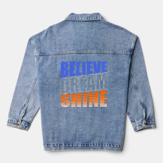 Glauben Traum Shine Inspiration Jeansjacke (Rückseite)