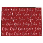 Glauben Typografie Red Holiday Große Geschenktüte (Rückseite)