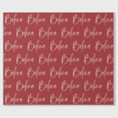 Glauben Typografie Red Modern Holiday Geschenkpapier (Flach)