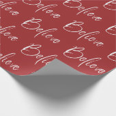 Glauben Typografie Red Modern Holiday Geschenkpapier (Ecke)