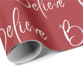 Glauben Typografie Red Modern Holiday Geschenkpapier (Rolleneckpunkt)