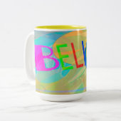 Glauben Typograghy Zweifarbige Tasse (Vorderseite Links)