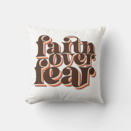 Glauben über Angst Moderne Retro Christliche Inspi Kissen