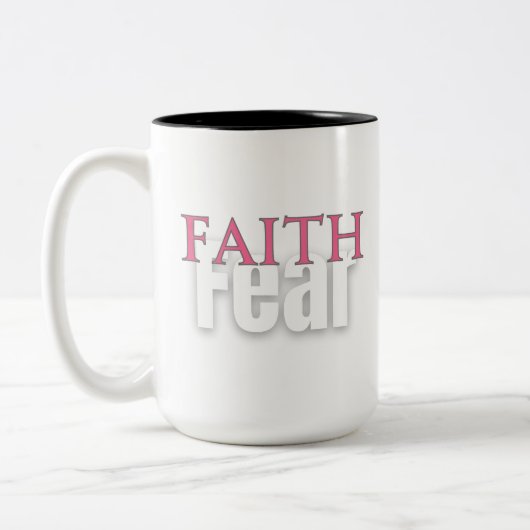 GLAUBEN ÜBER ANGST Tasse (Links)