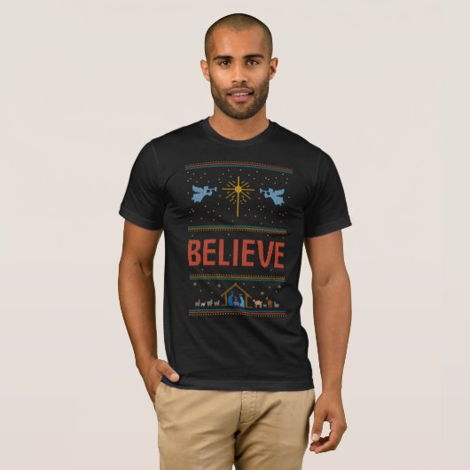 GLAUBEN Ugusweihnachtssaft Jesus Gott Christlich T-Shirt (Vorne ganz)