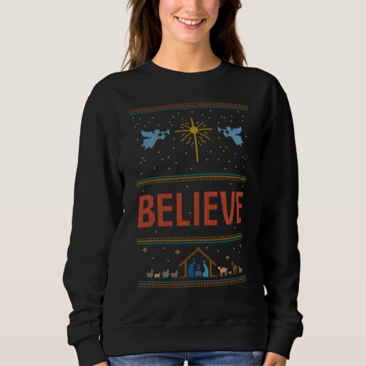 GLAUBEN Ugusweihs Sweater Christlich Jesus Gott Sweatshirt (Vorderseite)
