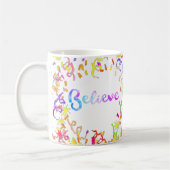 Glauben Wasserfarben Typografie Confetti Art Kaffeetasse (Links)