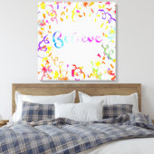 Glauben Wasserfarben Typografie Confetti Art Leinwanddruck (Insitu (Schlafzimmer))