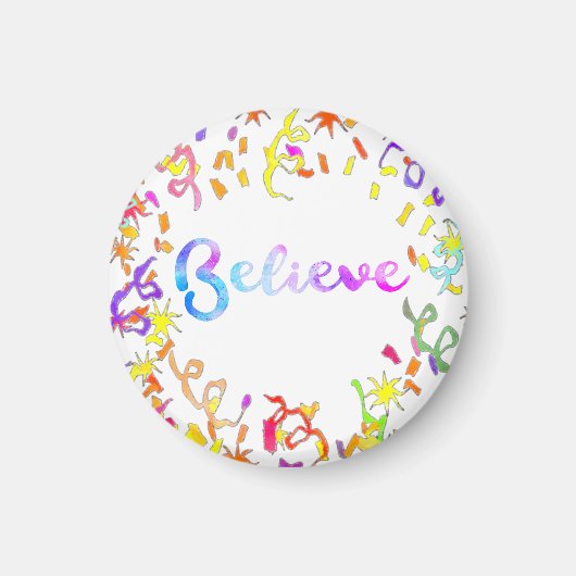 Glauben Wasserfarben Typografie Confetti Art Magnet (Vorne)