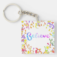 Glauben Watercolor Typografie Confetti Art Keycha