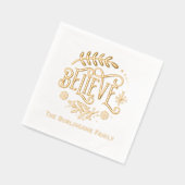 "Glauben" Weihnachtsgrüße mit Familienname Servietten Mit Folie (Links)