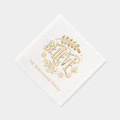 "Glauben" Weihnachtsgrüße mit Familienname Servietten Mit Folie (Rechts)