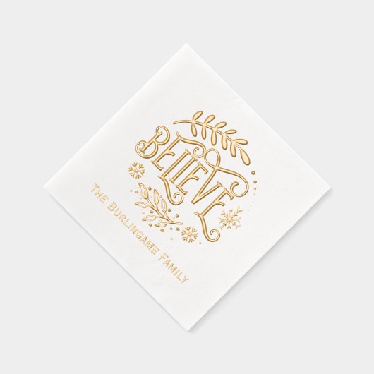 "Glauben" Weihnachtsgrüße mit Familienname Servietten Mit Folie (Rechts)