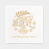"Glauben" Weihnachtsgrüße mit Familienname Servietten Mit Folie (Vorderseite)