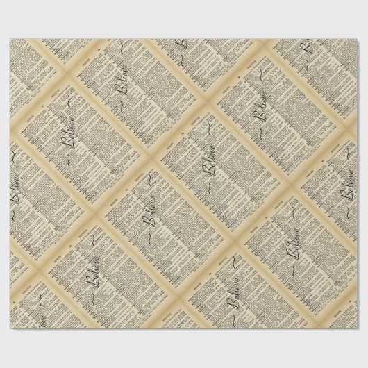 "Glauben" Wörterbuchseiten Geschenkpapier (Flach)