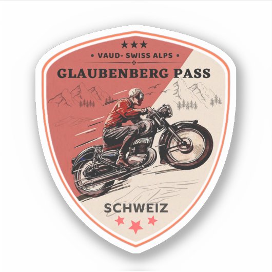 Glaubenberg Pass Schweizer Alpen Motorradtour Aufkleber (Vorderseite)