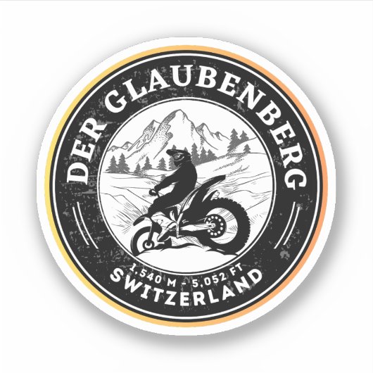 Glaubenberg Pass Schweizer Alpen Motorradtour Aufkleber (Vorderseite)