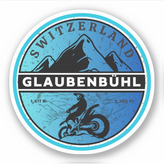 Glaubenbüelen Pass Schweizer Alpen Motorradtour Aufkleber (Vorderseite)