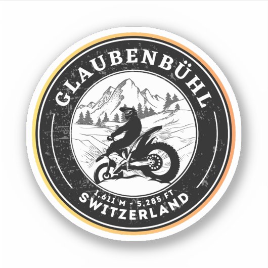 Glaubenbüelen Pass Schweizer Alpen Motorradtour Aufkleber (Vorderseite)