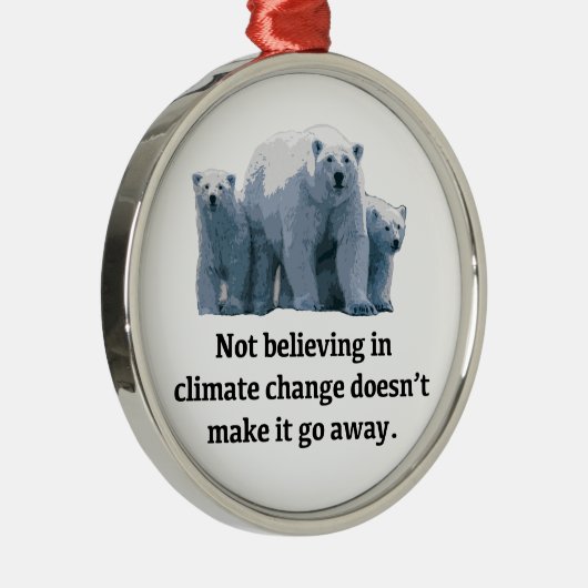 Glaubend nicht, an Klimawandel Silbernes Ornament (Rechts)